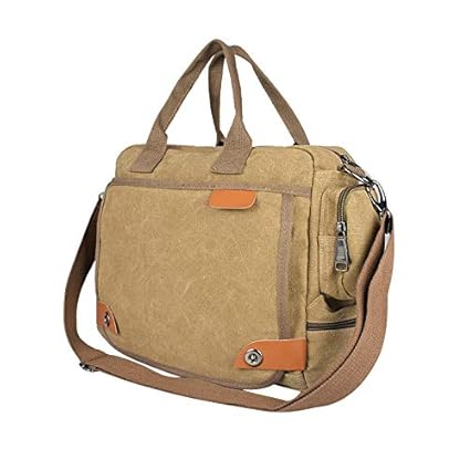 Heypex TAN-DJ05 Mens Messenger Bag 15.Inch Briefcase | Multicompartment | Professional College/Office/Business Shoulder Bag (Khaki Colour)