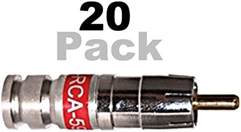 PCT RCA 59 Connector Universal Compression Fittings (20 Pack) - cableTVamps