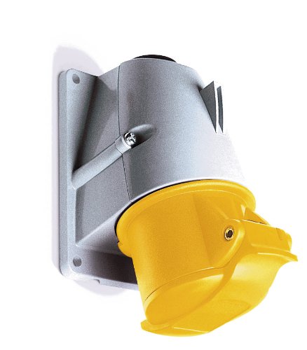 MK Commando K9200 16A 2P+E 100-130V Angled Socket Outlet (IP44) - Yellow