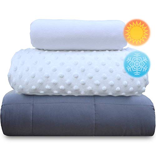 chilla 20 lbs Weighted Blanket Set 3 Piece Set Summer + Winter