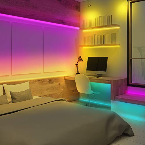 LED Strip Lights 16.4ft Tape Lights Color Changing 5050 RGB LEDs Light Strips Kit with Remote