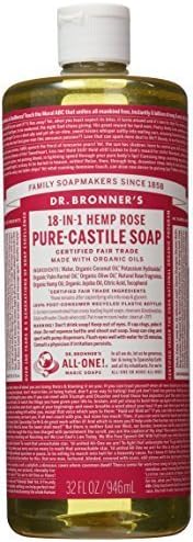 Dr Bronner Dr. Bronner's Fair Trade &amp; Organic Castile Liquid Soap - (Rose, 32 oz)