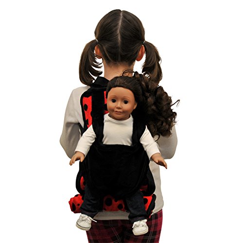 Lady Bug Red & Black Soft Plush Child Size Backpack with Built-in Doll
Carrier and Sleeping Bag for 18 inch and 15 inch Dolls. Fits American
Girl Doll