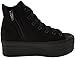 Maxstar Women's C50 7 Holes Zipper Platform Canvas High Top All Sneakers