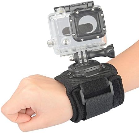 Wrist Mount for GoPro | 360°Rotating Arm Strap Sports Camera Holder Hand Mount for Go Pro Hero 5 / 4 / 3 Black