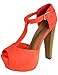Breckelle's Women's Brina Peep Toe High Heel T-Strap Platform Sandals