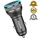 Car Charger Dual Port Fast Charge Metal Blue LED Light Smart USB Car Adapter Compatible with iPhoneX,8,8 Plus,7 Plus,7S,6 Plus,6S,iPad,Tablet,Samsung Galaxy S9 S8,S7 Edge,HTC LG and More USB Device