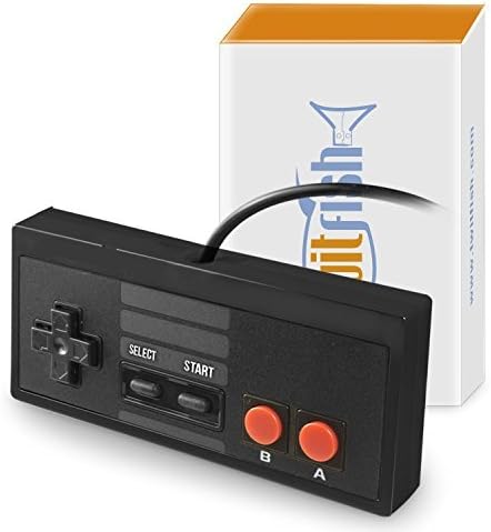 TwitFish Controller for NES Classic - TwitFish Retro GamePad (Boss Black), 1.8M / 6FT Classic Wired Game Controller for use with Nintendo NES Classic Edition 2016