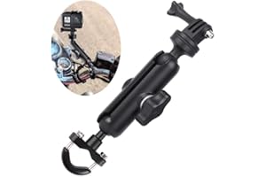 KARUIZI 360° Rotating Sports Camera Bracket,Motorcycle Mount for Go Pro Hero10/9/8/max/7/6/5/4 Action Camera Moto Bike Handlebar Mount,U-Shaped Handlebar Bracket (U- Handlebars)