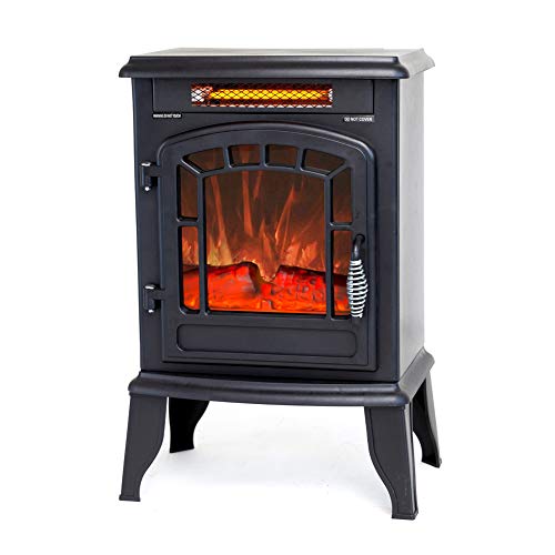 FLAME&SHADE Electric Wood Stove Fireplace Heater - Freestanding - Height 23in