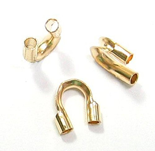 10 pcs 14k Gold Filled Cable Stringing Thimble Wire Guard / Protector (.021 Inch Hole)