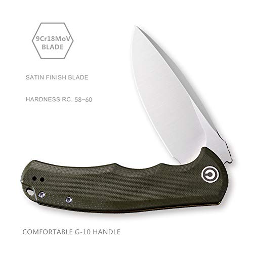 CIVIVI Folding Pocket Knives Praxis Flipper Liner Lock Knife, 3.75