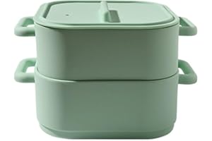 Silicone Microwave Steamer Set of 2 with Heat-Resistant Handles for Quick Healthy Cooking and Versatile Food Storage, Oven Re