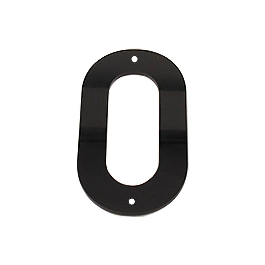 House Number Sign 6 Inch (15 cm) Large Modern Acrylic Plastic Door Numbers, Thick Signage Plaque Self-adhesive & Screws Street Home Address Number Mailbox Numbers, Black [Number 0]