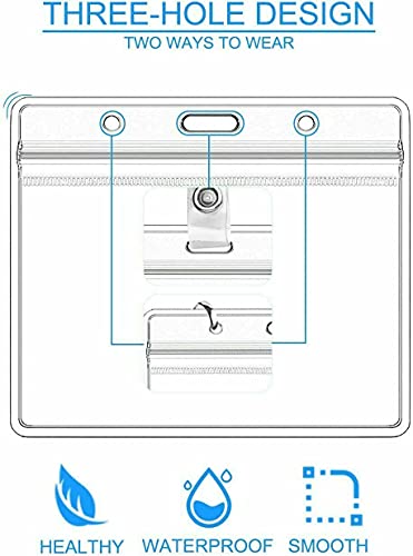 Qlofy 2pcs Clear Plastic PVC CDC Record Card Protector 4x3 inch Vax Card Holder Horizontal Badge ID Card Name Case Waterproof