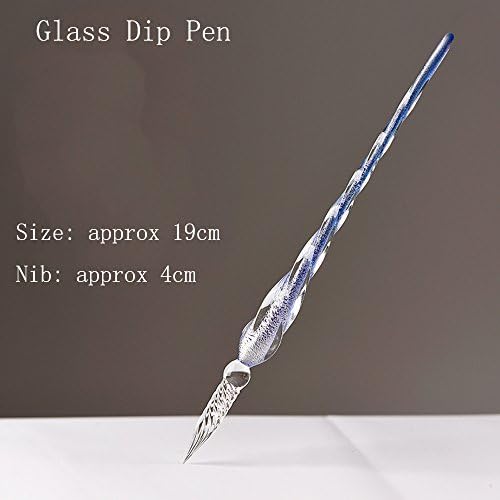 Cute Glass Dip Pen Vintage Handmade Glass Signature Pen Elegant Crystal Dip Sign Gift Pen for Writing Decoration Purposes (LL)