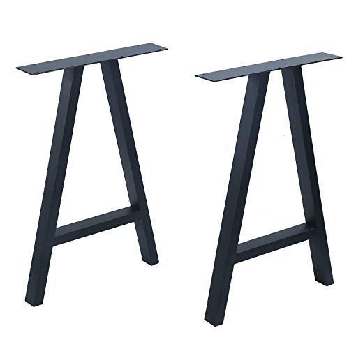 Weven Metal Furniture Legs 28"Height 17.5"Wide,Industrial Rustic Decory A Shape Table Legs,Heavy Duty Metal Desk Legs,Dining Table Legs,Industrial Modern, DIY Bench Legs,Black(2 Pcs)