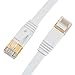 VANDESAIL Ethernet Cable, CAT7 LAN Network Cable RJ45 High Speed Patch Cord STP Gigabit 10/100/1000Mbit/s Gold Plated Lead for Switch/Router/Modem/Patch Panel (10ft, White, Half Gold Plug-1pack)