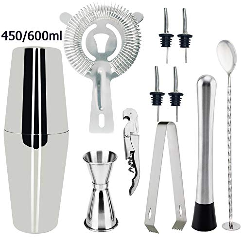 Yousiju 1-13 Stück Cocktail Shaker Bar Set Edelstahl Barkeeper Kit Mixer Drink Barkeeper Browser Kit Bars Set Tool… – Bild 3