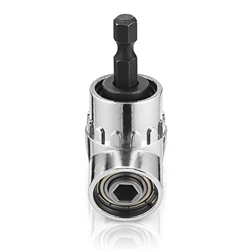 Right Angle Drill, 105 Degree Multifunction Angle Extension Power Screwdriver Drill Attachment 1/4" Drive 6mm Hex Magnetic Bit Socket Screwdriver Holder Adaptor Drill Bit Angled Bit Power Drill Tool