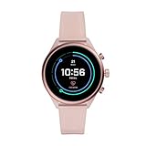 Fossil Sport Heart Rate Metal and Silicone Touchscreen Smartwatch, Color: Blush (FTW6056)