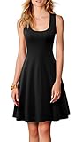 Sarin Mathews Women's Sleeveless Scoop Neck Summer Beach Midi Flared Tank Dress