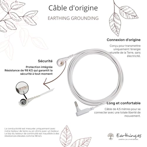 Earthing.es Grounding & Grounding Sheet | Improves Deep Sleep | GOTS Certified Organic Cotton with Silver | Full Set Double Bed - Queen Size - 160 x 200 x 30 cm