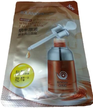 Rolanjona Snail Serun Regenerating and Whitening Facial Mask Sheet, 10 Count