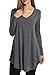 Hotouch Womens Long Sleeve Blouse Shirts Solid Casual Blouses Shirt (Grey L)