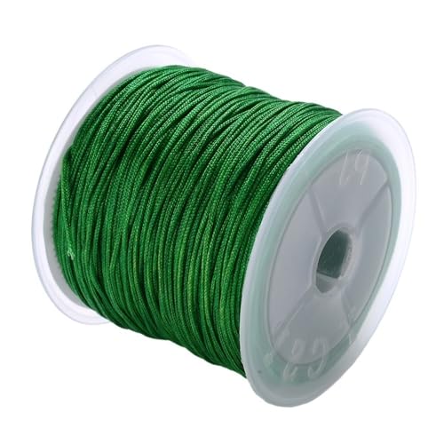 WOHATOO 45Meters Bracelet Braided String, Polyester Nylon Cords, Beading String Thread for Tassels DIY Clothing Crafts(Green)