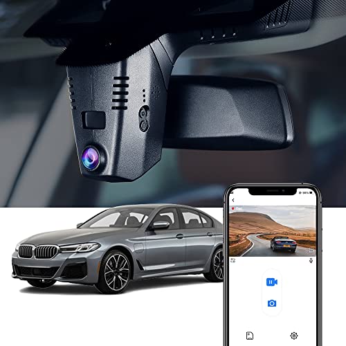 Fitcamx Dash Cam Compatible with BMW 5 7 Series 530i 540i 530e 740i 745e 750i M550i M760i Xdrive G30 G31 G11 6 Series Gran Turismo (G32), 4K WiFi Car Camera, Night Vision, UHD Night Vision, G-Sensor, 64GB Card