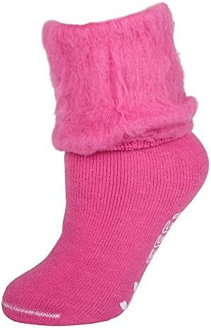 Hot Pink Feel Better Tread Woollyfeet Brushed Wool Blend Socks