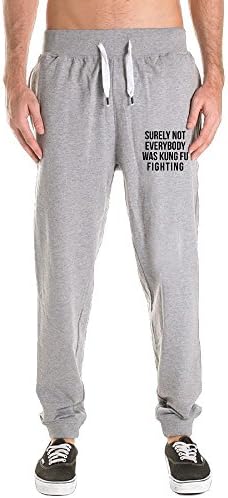 Surely Not Everyone Was Kung Fu Fighting Men's 100% Cotton Fashion Close Up Training Trousers&amp;Sweatpants