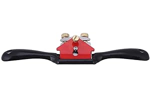 9 Inch Woodworking Spokeshave Plane, Double Screw Adjustment Hand Tool with Comfortable Grip, for Woodworking Practice and Ir