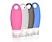 iNeibo 3.3 oz Set of 4 Silicone Travel Bottles TSA Airline Carry On Approved Squeezable Refillable Travel Containers for Shampoo, Conditioner, Lotion, Toiletries (4, 3.3oz)