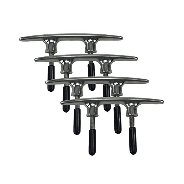 BRAND-NEW-SET-OF-4-316-STAINLESS-STEEL-6-MARINE-BOAT-CLEAT-CLEATS-WITH-STUDS