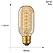 Volcora [6 Pack] Vintage Edison Bulbs with Steeple Hairpin Filament, 40W Dimmable E26/E27 T30 Tubular Antique Light, Golden Finish Industrial Design Amber Warm 120V