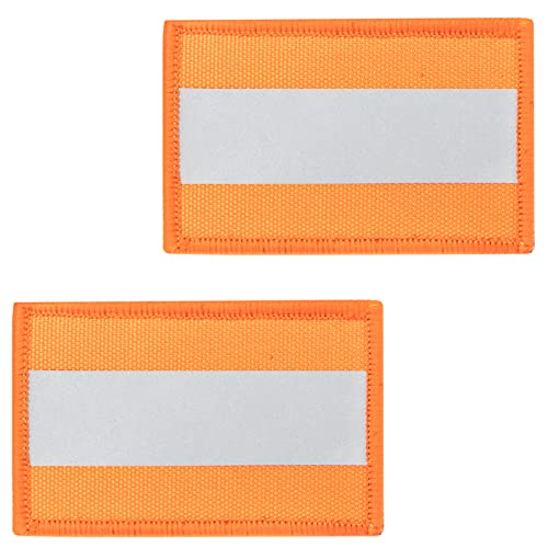 J.CARP Reflective Safety Patches, Fastener Tactical Hook & Loop Fire Fighter Rescue Police EMS EMT Hi Vis Patch (Orange) 2Pcs