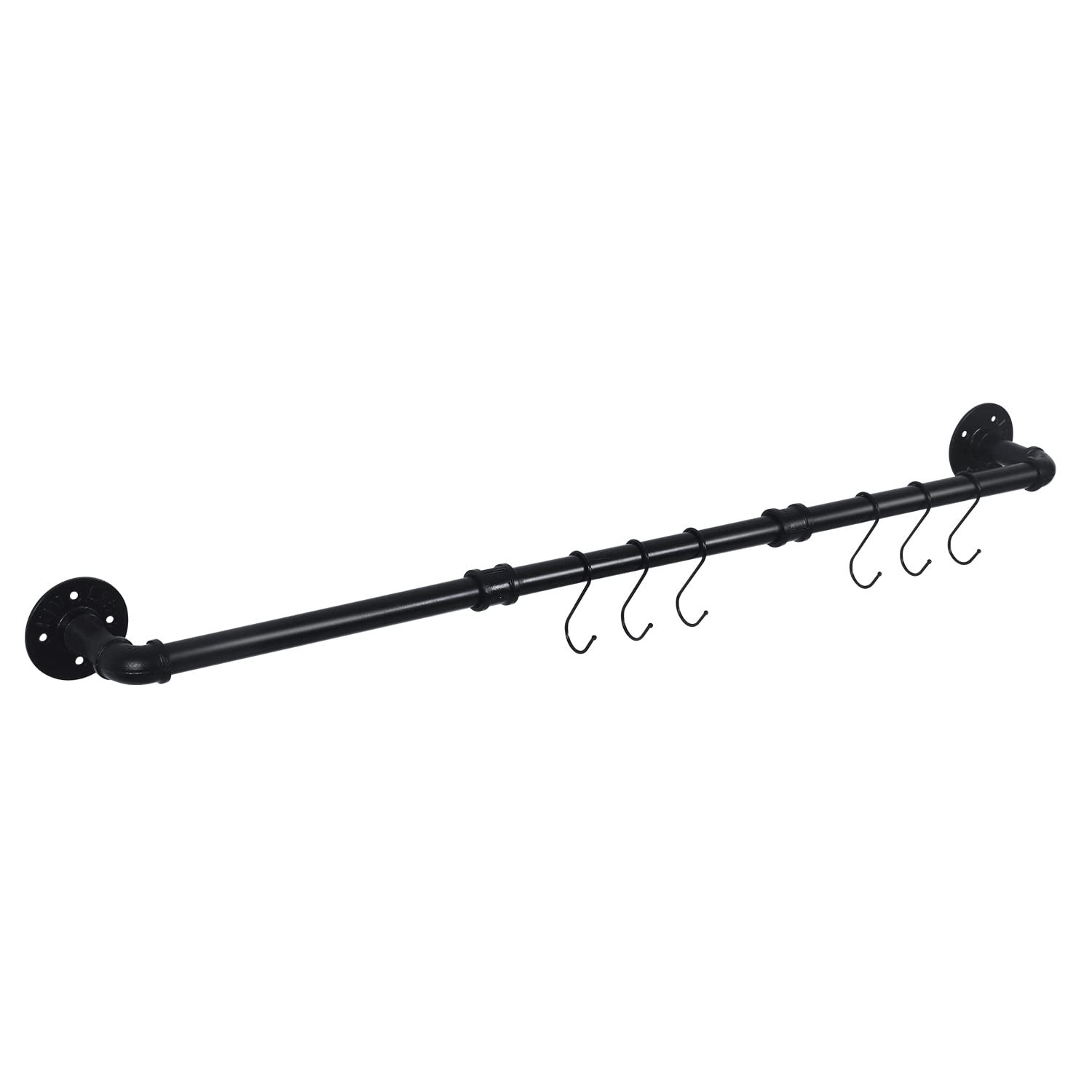Photo 1 of HouseAid 36 Inch Industrial Pipe Towel Bar, Farmhouse Iron Hand Towel Holder, Vintage Style Towel Rod for Bathroom, Wall Mounted, Matte Black (Hook Included)