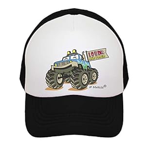 JP DOoDLES Monster Truck on Kids Trucker Hat. Available in Baby, Toddler, and Youth Sizes.