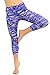 90 Degree by Reflex -Performance Activewear - Printed Yoga Capri Print #242 Blurred Lines - Blue/Pink L