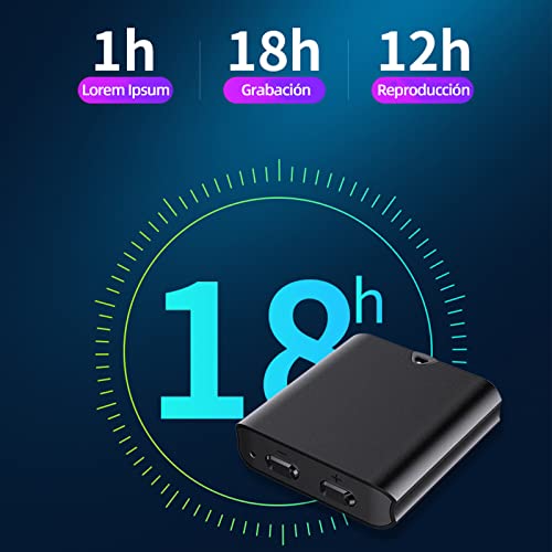 PEIONO 8 GB Grabadora de Voz, grabadora de Voz Inteligente, Grabación con cancelación de Ruido, función MP3, Fuerte Fuerza magnética, Guardado automático Cuando se agota batería, 18 Horas grabación