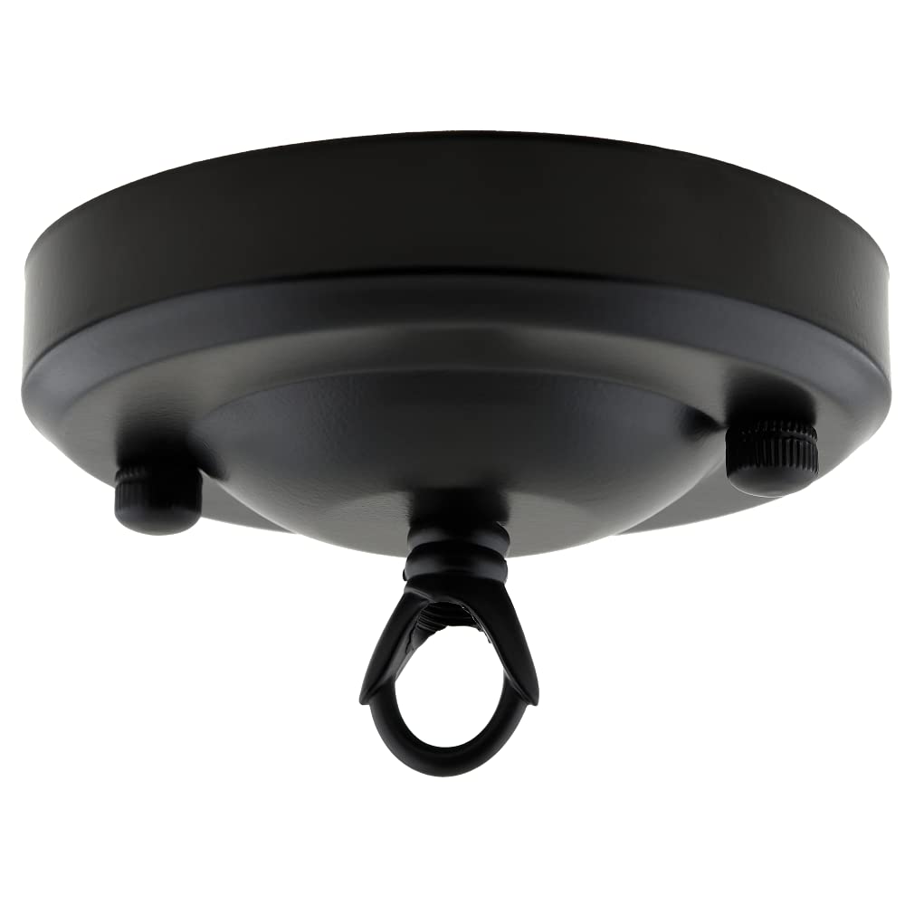 Art Deco Emporium Vintage Period Styled Complete Metal Ceiling Rose with Chain Loop (Fully Earthed) in Black Finish