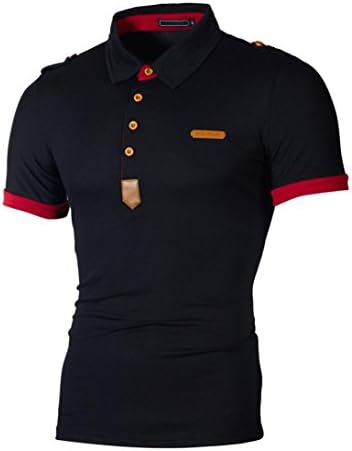 Men' Tee,Ba Zha 👕 Fashion Shirt Men's Casual Tops Slim Short Sleeve Turndown Collar Top Yoga Gym Tee Leisure Sports Tops Men Boys Casual Hiking Tees Short Sleeve Beach T-Shirt Blouse