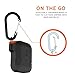 URBAN ARMOR GEAR UAG Compatible with AirPods (1st Gen & 2nd Gen), Full-Body Protective Rugged Water Resistant Soft-Touch Silicone Case with Detachable Carabiner, Black/Orange