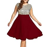 Panfinggin Womens Sequin Dress Plus Size Sexy Party Cocktail Formal Prom Round Neck Summer Sleeveless Dresses, XL-XXXXXL