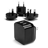 StarTech.com Travel USB Wall Charger - 2 Port - Black - Universal Travel Adapter - International Power Adapter - USB Charger (USB2PACBK)