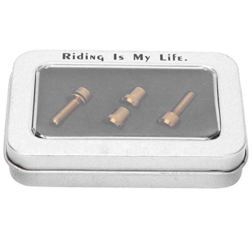 4pcs Titanium Alloy Stem Screws Mountain Bike Road Bicycles Bolts M518 Replacement Screws for Bike Stem Fix(Gold)