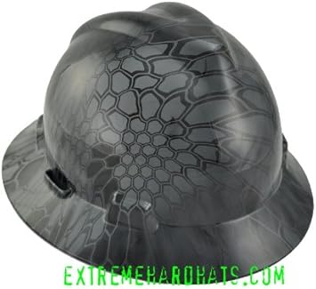 black msa full brim hard hat