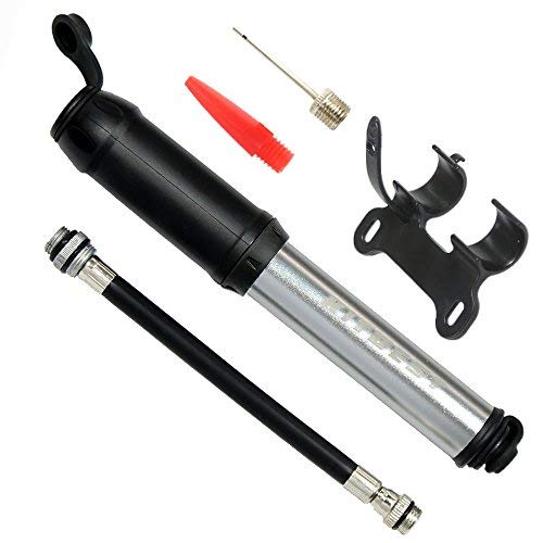 Kitbest Mini Bike Pump, Bicycle Tire Pump : Fits Presta & Schrader Valves & Sports Ball, Portable High Performance Hand Bike Air Pump for Mountain, Road, Hybrid & BMX Bike